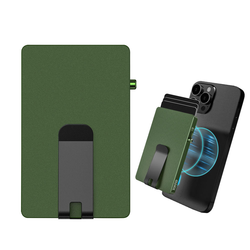 Minimalist Pop up Wallet with Money Clip, All Aluminum Slide Rfid Slim Card Holder-0