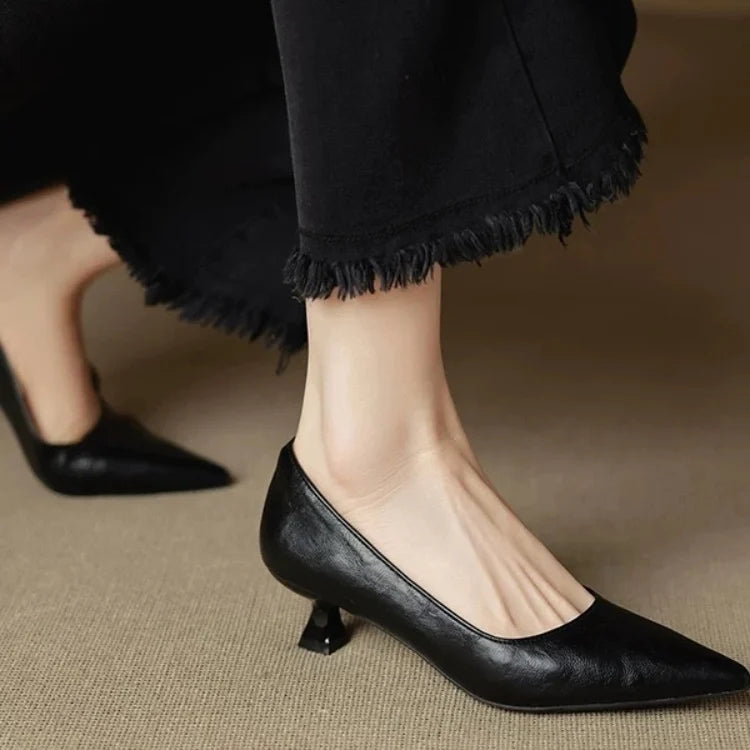 Simple Stiletto Single Shoes Autumn Fashion Suede Slip-on Non-Slip Wear-Resistant High Heels