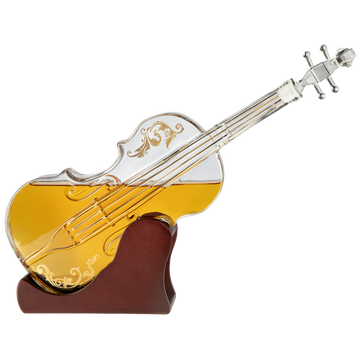 Glass Violin Decanter, Mahogany Base - The Wine Savant 1000 ML Glass Decanter For Whiskey, Scotch, Spirits, Wine Or Vodka For Music Lovers