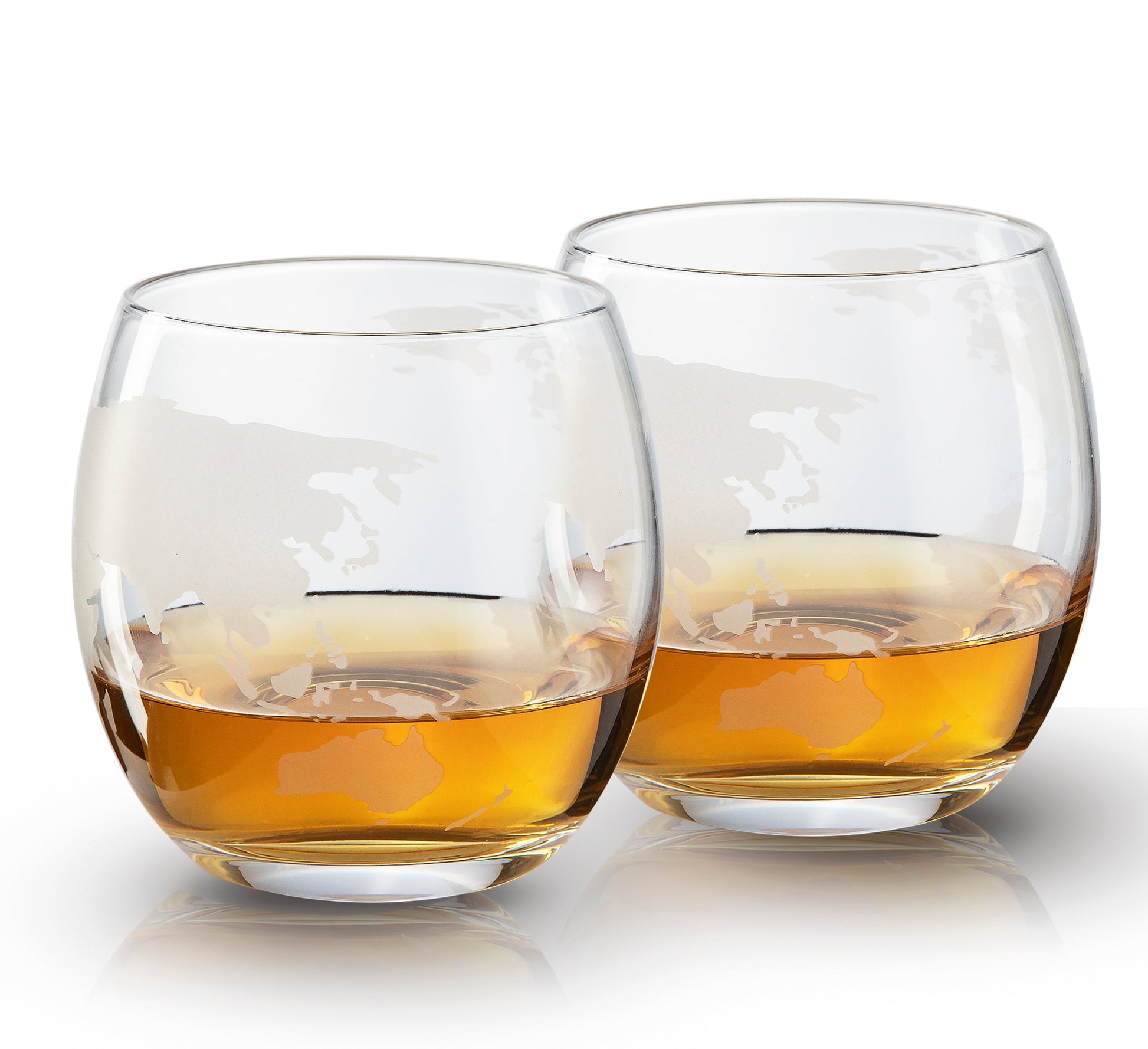 Etched World Decanter whiskey Globe - 750 ml-3