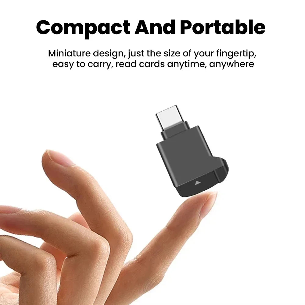 Type-C 2.0 Mini TF Card Reader External Storage Black Stretch for Memory Stick USB C 2.0 Mini TF Card Reader For Iphone 17 16