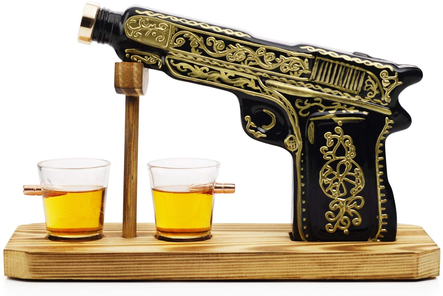Hand Painted Pistol Whiskey & Wine Decanter-4