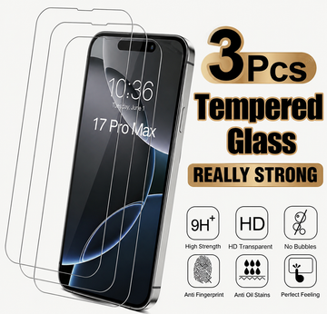 3pcs HD Tempered Glass Screen Protectors for iPhone 17 16 Pro Max 15 14 11 12 13 Mini Scratch-Proof Dust-Free Installation