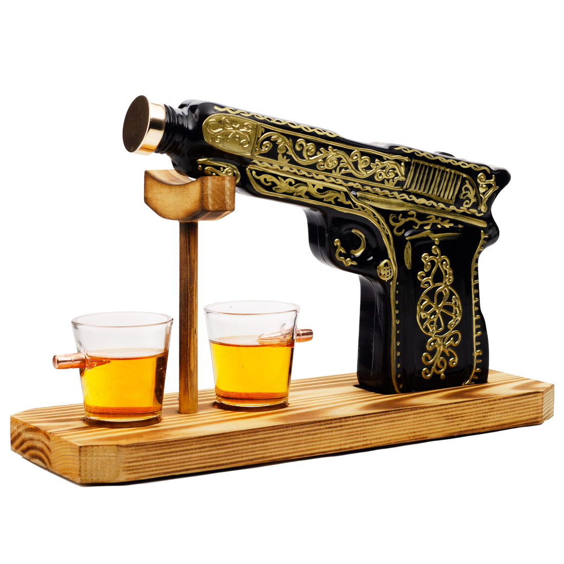 Hand Painted Pistol Whiskey & Wine Decanter-0