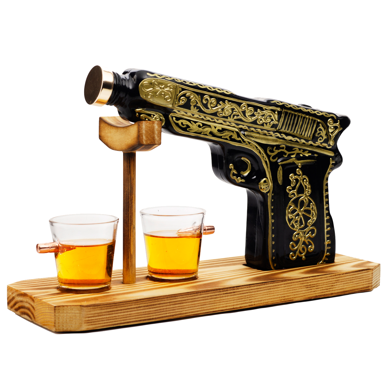 Hand Painted Pistol Whiskey & Wine Decanter-0