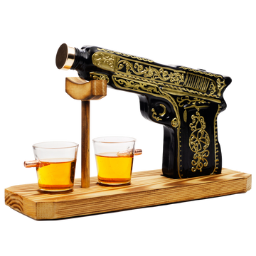Hand Painted Pistol Whiskey & Wine Decanter-0