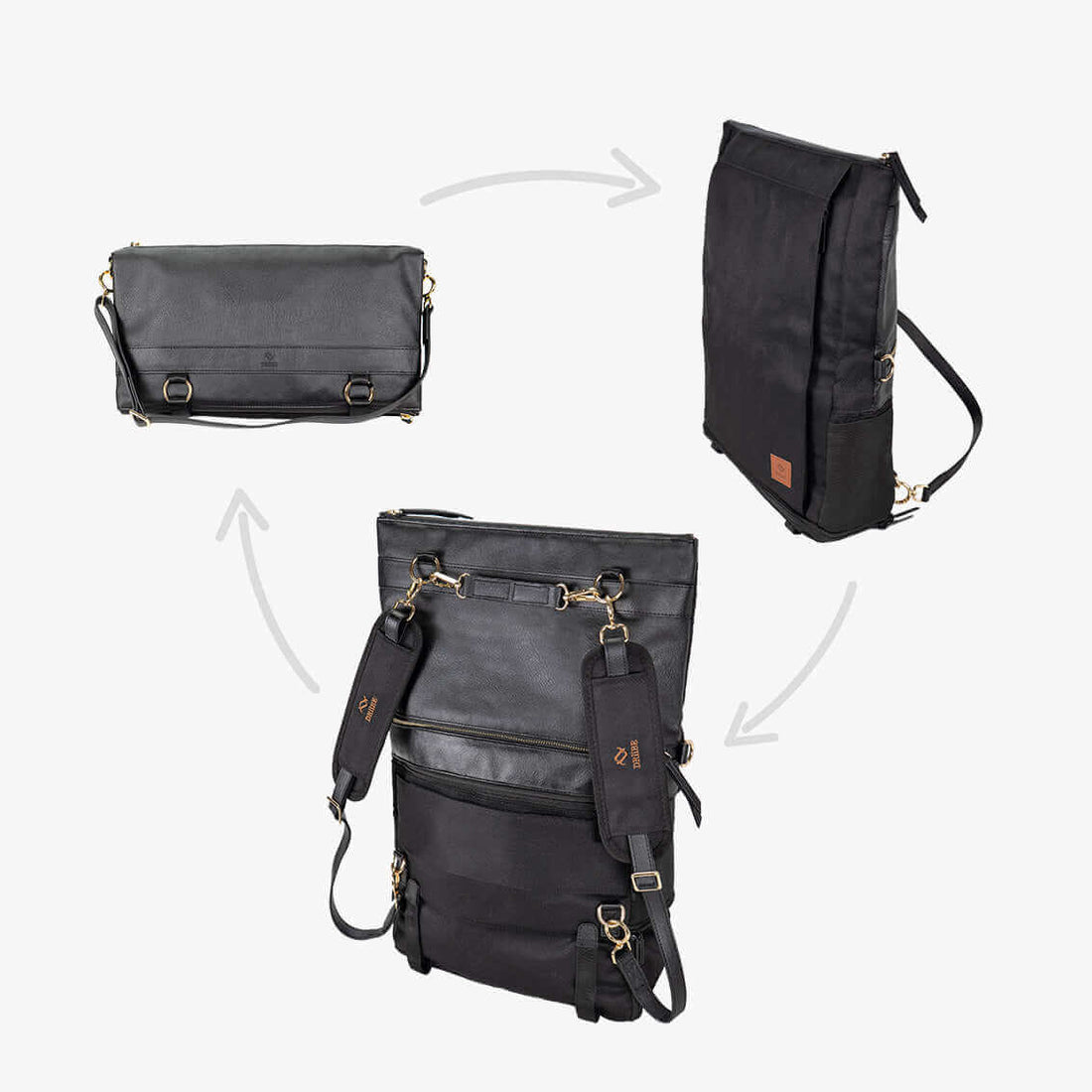 DAKOTA 3 in 1 Convertible Backpack Purse, Black-0