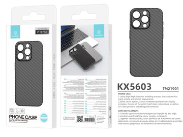 Techancy Capa Para Telemóvel Ultra Fina Em Fibra De Carbono KX5603, Compatível Com Iphone 14 Plus, Material Pp De 0,5 Mm.