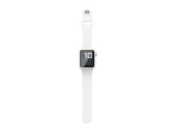 Pulseira de silicone para relógio Techancy, KC2115, com protetor de ecrã, compatível com Apple Watch 44 mm, Branco