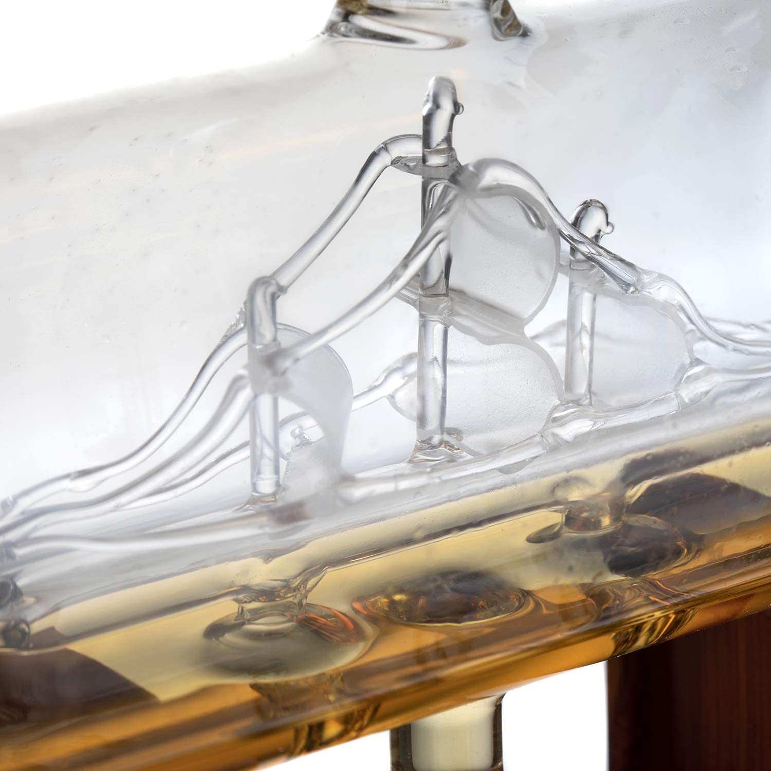 Whiskey Decanter Set - 1250ml Ship & 2 Whiskey Glasses-4